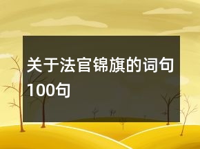 关于法官锦旗的词句100句