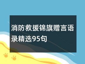 消防救援锦旗赠言语录精选95句
