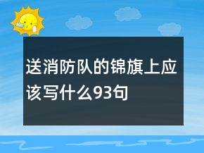 送消防队的锦旗上应该写什么93句