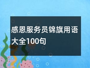 感恩服务员锦旗用语大全100句