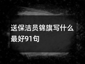 送保洁员锦旗写什么最好91句