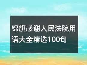 锦旗感谢人民法院用语大全精选100句
