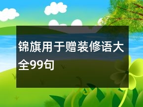 锦旗用于赠装修语大全99句