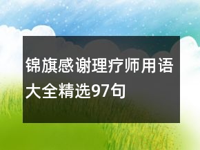 锦旗感谢理疗师用语大全精选97句