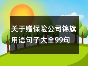 关于赠保险公司锦旗用语句子大全99句
