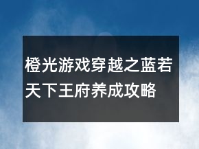 橙光游戏穿越之蓝若天下王府养成攻略