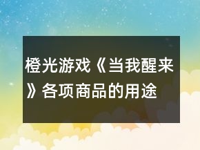 橙光游戏《当我醒来》各项商品的用途攻略