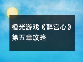橙光游戏《醉宫心》第五章攻略