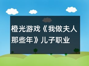橙光游戏《我做夫人那些年》儿子职业策划攻略