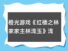橙光游戏《红楼之林家家主林浅玉》浅玉第一次养成攻略