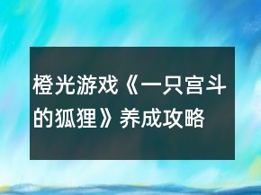 橙光游戏《一只宫斗的狐狸》养成攻略