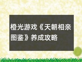 橙光游戏《天朝相亲图鉴》养成攻略