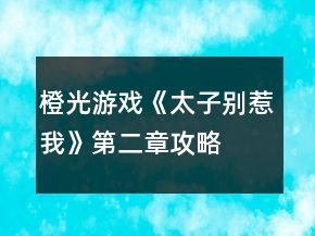 橙光游戏《太子别惹我》第二章攻略
