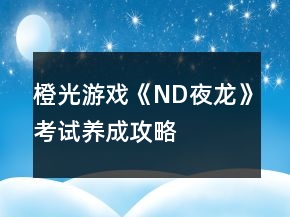 橙光游戏《ND夜龙》考试养成攻略