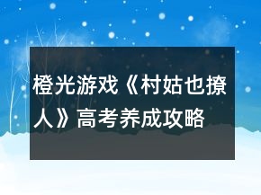 橙光游戏《村姑也撩人》高考养成攻略