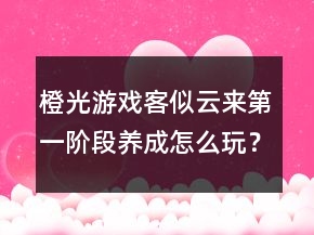 橙光游戏客似云来第一阶段养成怎么玩？
