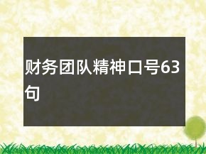 财务团队精神口号63句