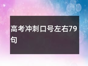 高考冲刺口号左右79句