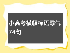小高考横幅标语霸气74句