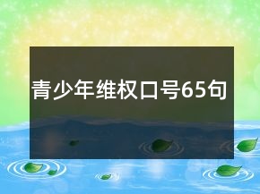 青少年维权口号65句