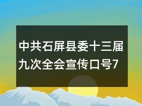 中共石屏县委十三届九次全会宣传口号76句