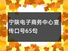 宁陕电子商务中心宣传口号65句