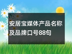 安居宝媒体产品名称及品牌口号88句