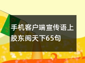 手机客户端宣传语上胶东阅天下65句