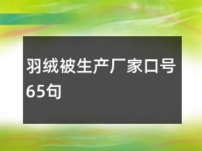 羽绒被生产厂家口号65句