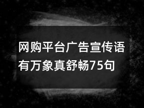 网购平台广告宣传语有万象真舒畅75句