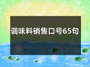 调味料销售口号65句