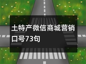 土特产微信商城营销口号73句