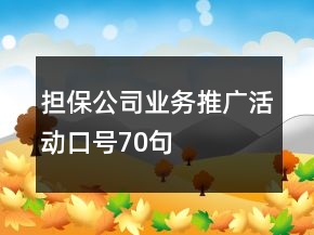担保公司业务推广活动口号70句