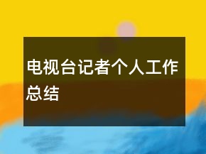 电视台记者个人工作总结