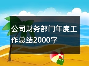 公司财务部门年度工作总结2000字