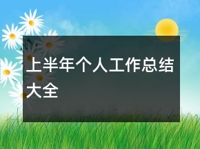 上半年个人工作总结大全