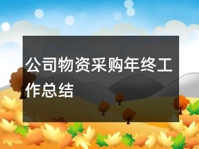 公司物资采购年终工作总结