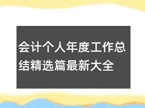 会计个人年度工作总结精选篇最新大全