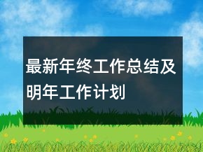 最新年终工作总结及明年工作计划