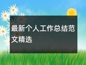 最新个人工作总结范文精选