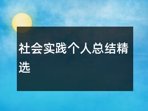 社会实践个人总结精选