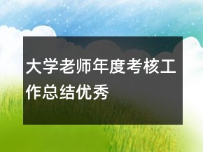 大学老师年度考核工作总结优秀