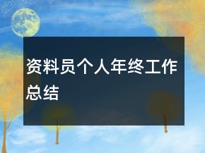 资料员个人年终工作总结