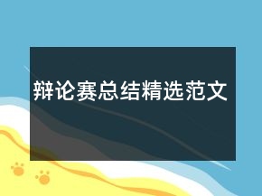 辩论赛总结精选范文