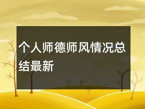 个人师德师风情况总结最新