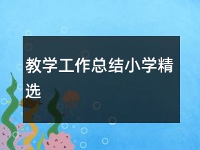 教学工作总结小学精选