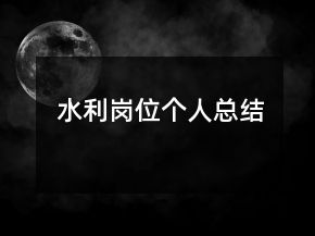 水利岗位个人总结