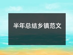 半年总结乡镇范文