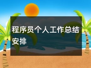 程序员个人工作总结安排