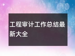 工程审计工作总结最新大全